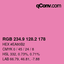 カラーコード: RGB 234.9 128.2 178 | qconv.com