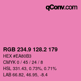 カラーコード: RGB 234.9 128.2 179 | qconv.com