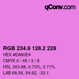 カラーコード: RGB 234.9 128.2 228 | qconv.com
