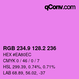 カラーコード: RGB 234.9 128.2 236 | qconv.com