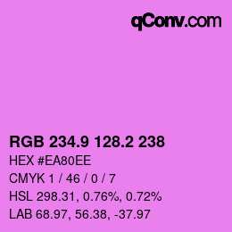 カラーコード: RGB 234.9 128.2 238 | qconv.com