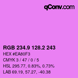 カラーコード: RGB 234.9 128.2 243 | qconv.com