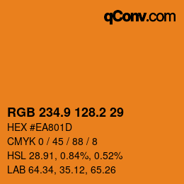 カラーコード: RGB 234.9 128.2 29 | qconv.com