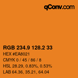 Color code: RGB 234.9 128.2 33 | qconv.com