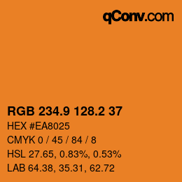 Color code: RGB 234.9 128.2 37 | qconv.com