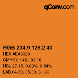 カラーコード: RGB 234.9 128.2 40 | qconv.com