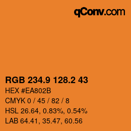 Color code: RGB 234.9 128.2 43 | qconv.com