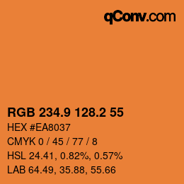 Color code: RGB 234.9 128.2 55 | qconv.com