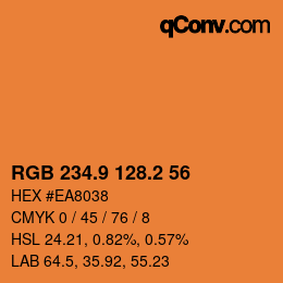 カラーコード: RGB 234.9 128.2 56 | qconv.com