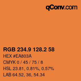 カラーコード: RGB 234.9 128.2 58 | qconv.com