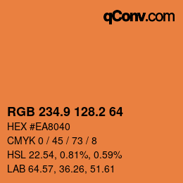 カラーコード: RGB 234.9 128.2 64 | qconv.com