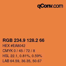 Color code: RGB 234.9 128.2 66 | qconv.com