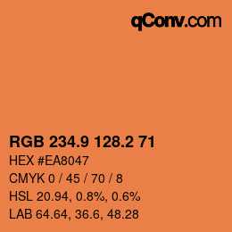 Color code: RGB 234.9 128.2 71 | qconv.com
