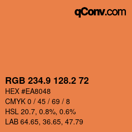 Color code: RGB 234.9 128.2 72 | qconv.com