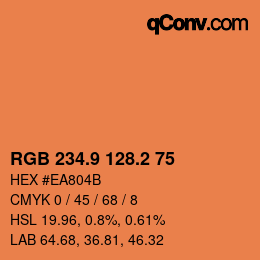 Farbcode: RGB 234.9 128.2 75 | qconv.com