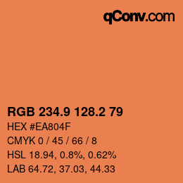 カラーコード: RGB 234.9 128.2 79 | qconv.com