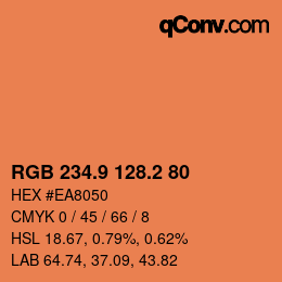 カラーコード: RGB 234.9 128.2 80 | qconv.com