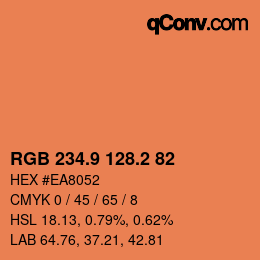 カラーコード: RGB 234.9 128.2 82 | qconv.com