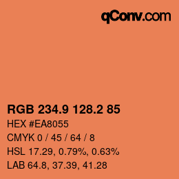 Color code: RGB 234.9 128.2 85 | qconv.com