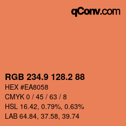 カラーコード: RGB 234.9 128.2 88 | qconv.com