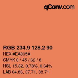 Color code: RGB 234.9 128.2 90 | qconv.com