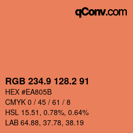 Color code: RGB 234.9 128.2 91 | qconv.com