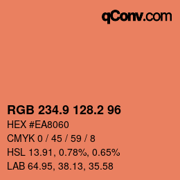 カラーコード: RGB 234.9 128.2 96 | qconv.com
