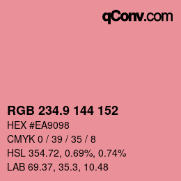カラーコード: RGB 234.9 144 152 | qconv.com