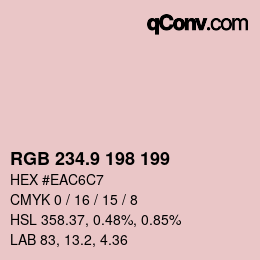 Color code: RGB 234.9 198 199 | qconv.com