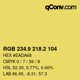 カラーコード: RGB 234.9 218.2 104 | qconv.com