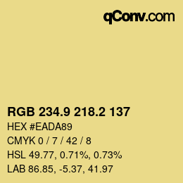 Color code: RGB 234.9 218.2 137 | qconv.com