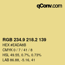 Color code: RGB 234.9 218.2 139 | qconv.com