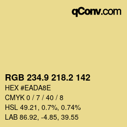 Color code: RGB 234.9 218.2 142 | qconv.com