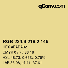 Color code: RGB 234.9 218.2 146 | qconv.com