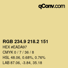 Color code: RGB 234.9 218.2 151 | qconv.com