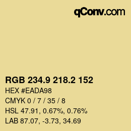 Color code: RGB 234.9 218.2 152 | qconv.com