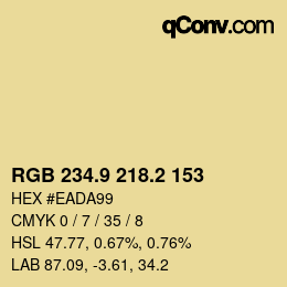Color code: RGB 234.9 218.2 153 | qconv.com