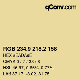 Color code: RGB 234.9 218.2 158 | qconv.com