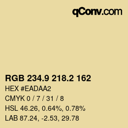 Color code: RGB 234.9 218.2 162 | qconv.com