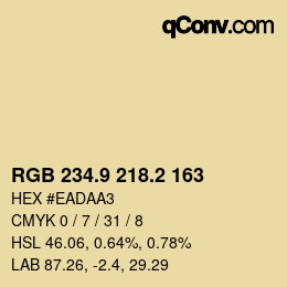 Color code: RGB 234.9 218.2 163 | qconv.com