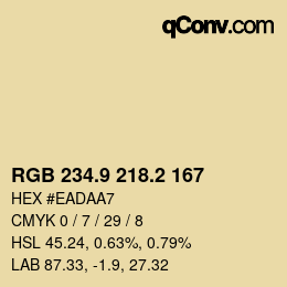 Color code: RGB 234.9 218.2 167 | qconv.com