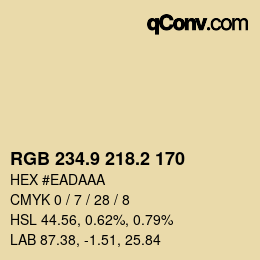 Color code: RGB 234.9 218.2 170 | qconv.com