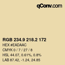 Color code: RGB 234.9 218.2 172 | qconv.com