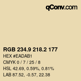 Color code: RGB 234.9 218.2 177 | qconv.com