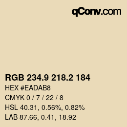 Color code: RGB 234.9 218.2 184 | qconv.com