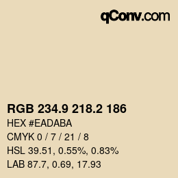 Color code: RGB 234.9 218.2 186 | qconv.com