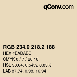 Color code: RGB 234.9 218.2 188 | qconv.com
