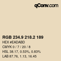 Color code: RGB 234.9 218.2 189 | qconv.com