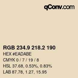Color code: RGB 234.9 218.2 190 | qconv.com