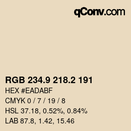 Color code: RGB 234.9 218.2 191 | qconv.com